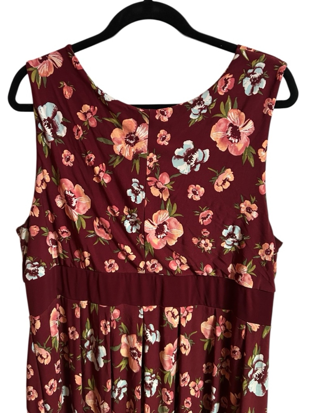 Woman Within Burgundy Floral Maxi Dress - Picture 5 of 7